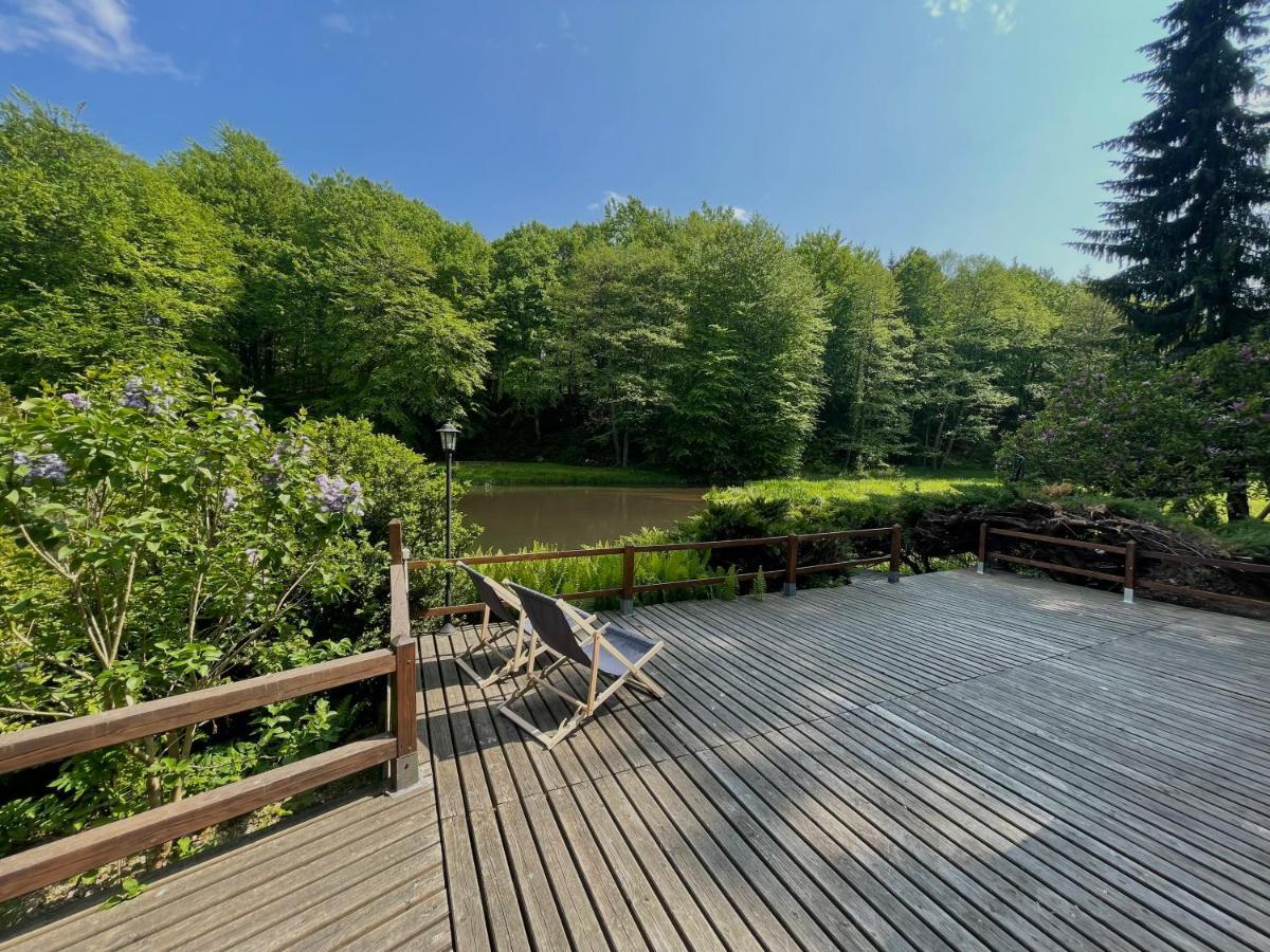 Domek W Glebi Lasu Nad Stawem Wierszyno Exterior foto